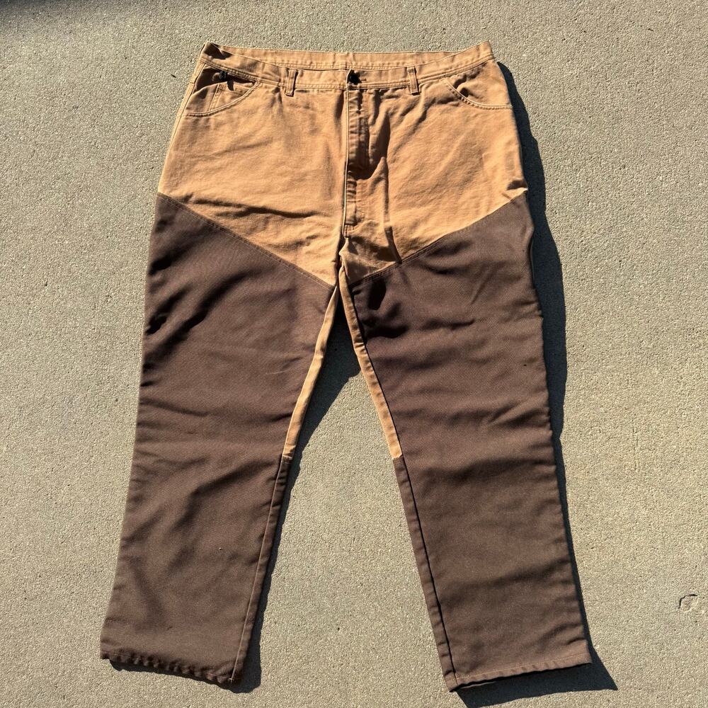 Vintage 90s Wolf Mountain Tan Ripstop Brush Guard Field Hunting Pants TAG 46x32